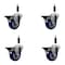 Service Caster 3.5'' Blue Poly Swivel 7/8'' Expanding Stem Caster Set with Brake, 4PK SCC-EX20S3514-PPUB-BLUE-PLB-78-4 - alternate 1